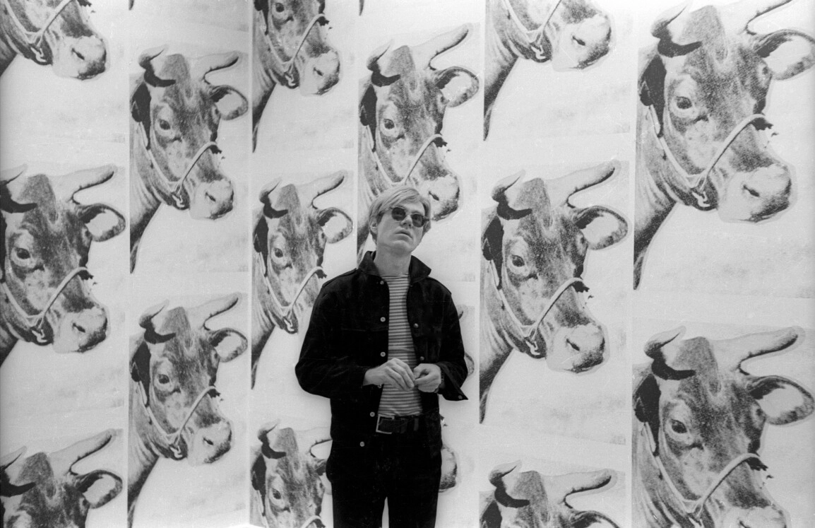 Andy Warhol with Cows Wallpaper Leo Castelli 1966