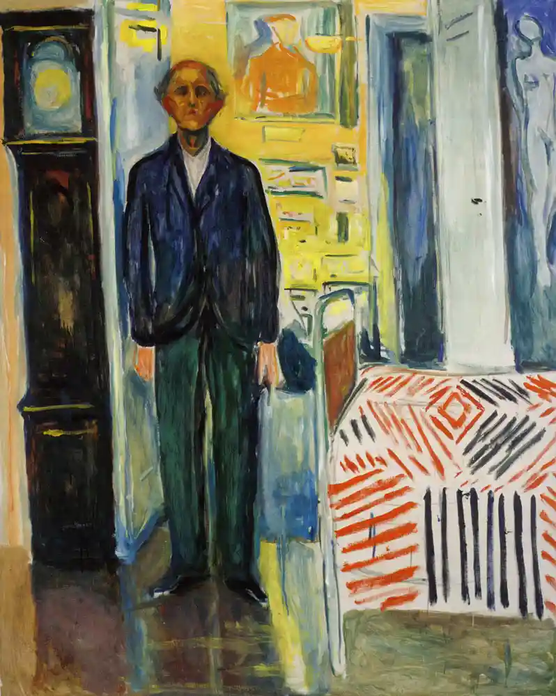 Edvard Munch Self-Portrait. Between the Clock and the Bed, 1940-43 Munch Museum, Oslo